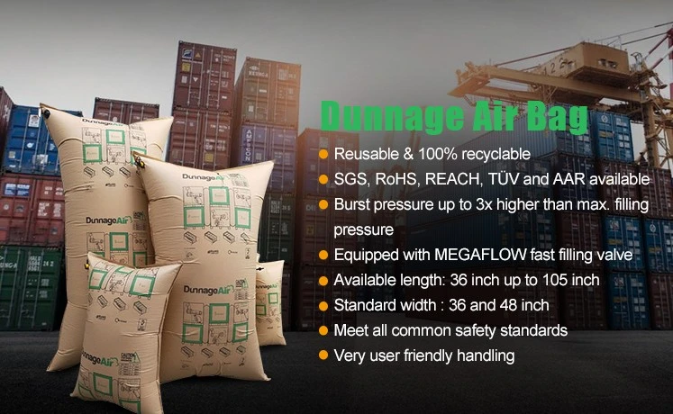 60*200cm Factory Directly Transportation Inflatable Air Pillow Dunnage Bag for Cargo Protection