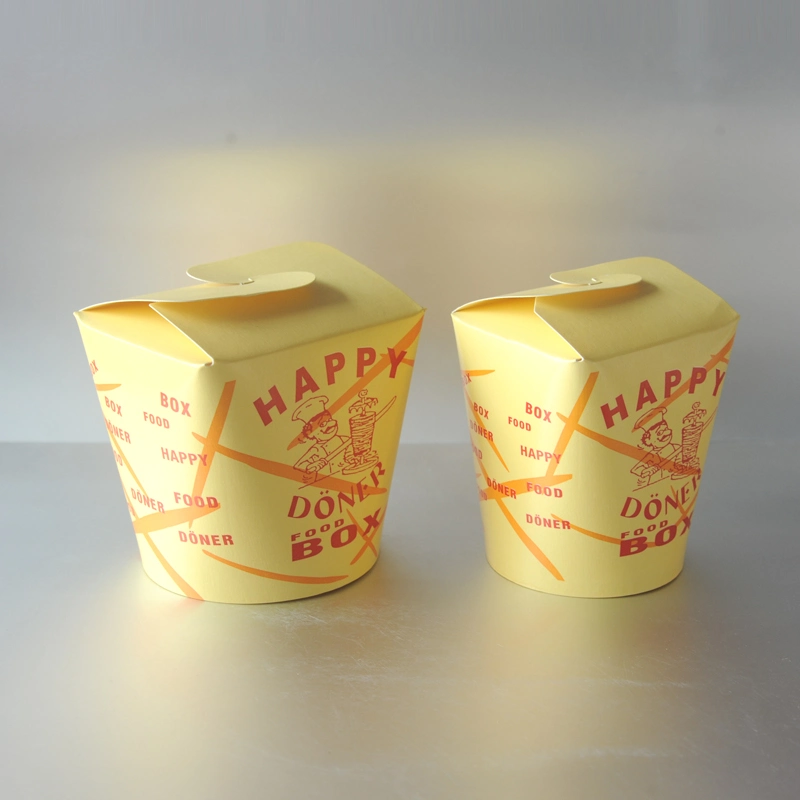 Compostable Disposable Food Container Eco-Friendly Kraft Paper Noodle Packing Box